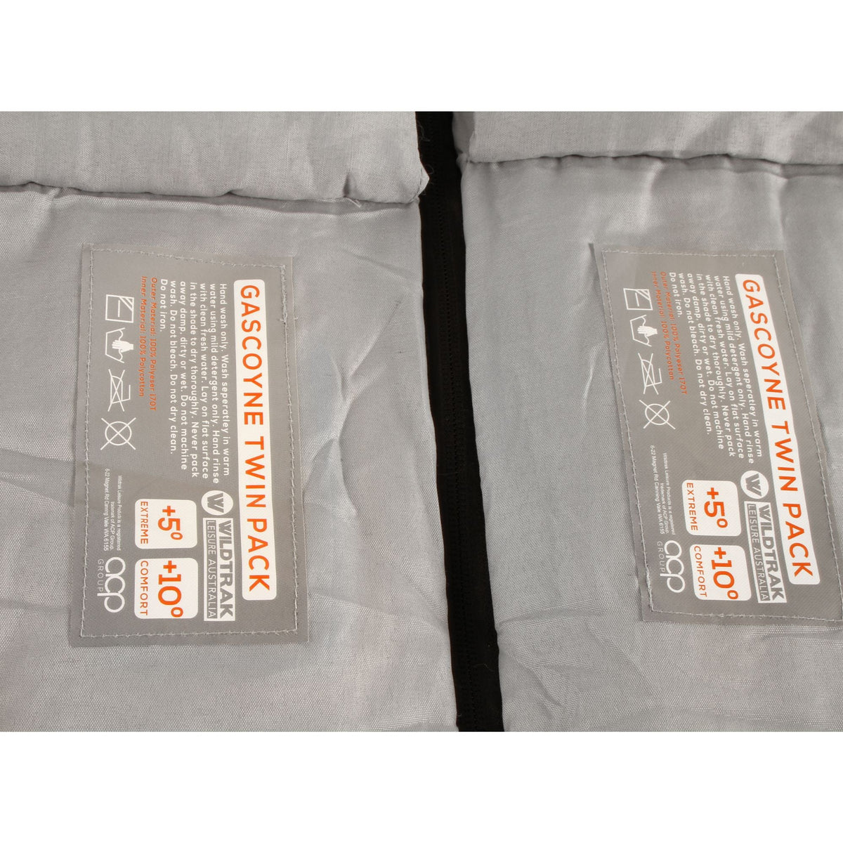 Wildtrak +5°C to +10°C Gascoyne Twin Hooded Sleeping Bag, Single or Double 70 x 230cm - view 9