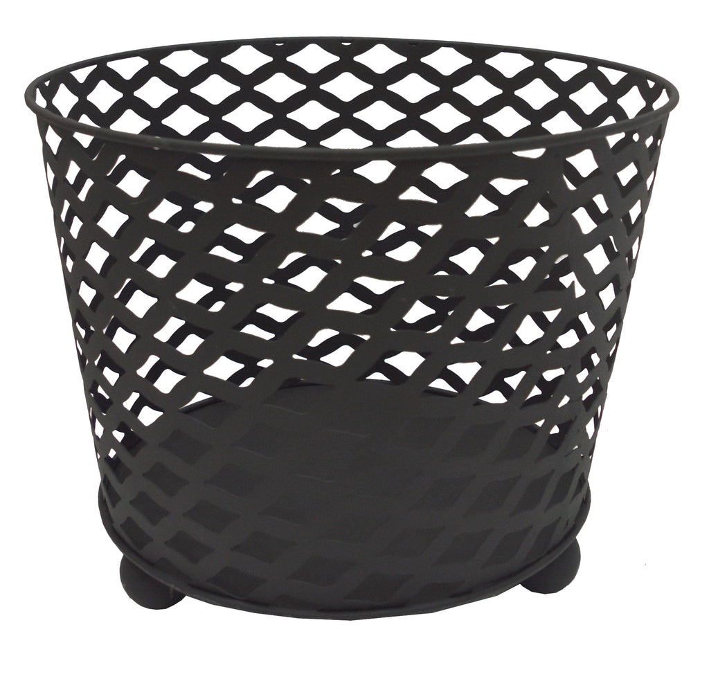 Ignite 38cm Black Steel Firepit/Planter/Wood Basket, Mesh Construction - view 6