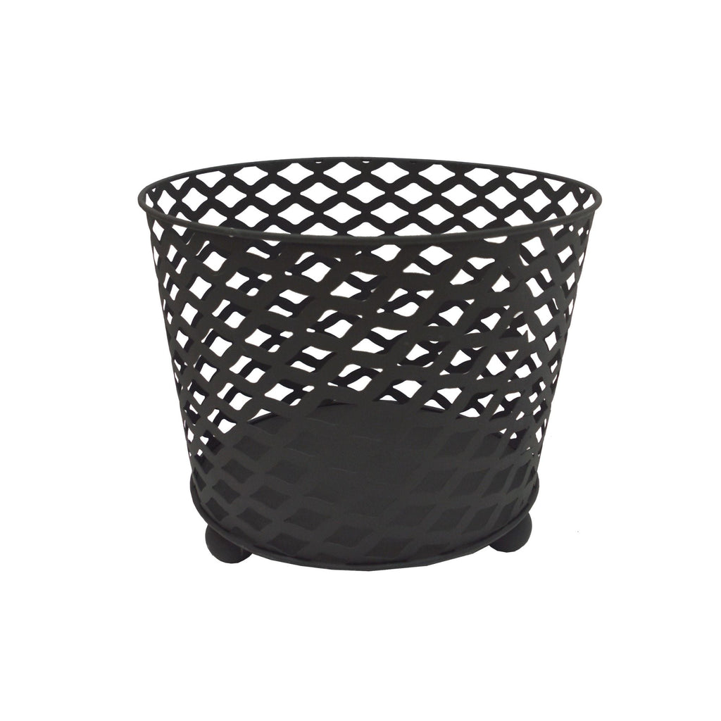 Ignite 38cm Black Steel Firepit/Planter/Wood Basket, Mesh Construction