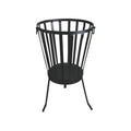 Ignite 58cm Black Steel Portable Firepit/Planter/Wood Storage Basket with Legs