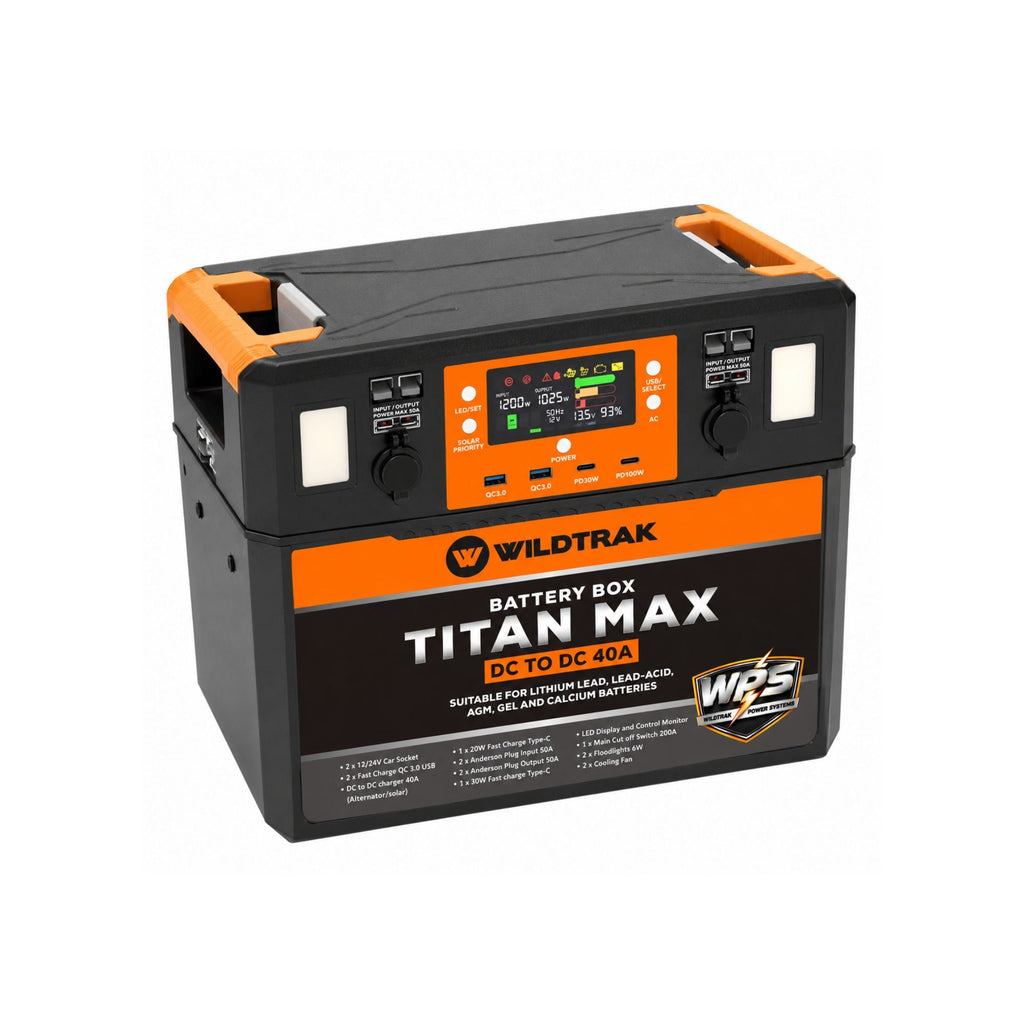 Wildtrak Titan Max Battery Box with 40A DC/DC Charger