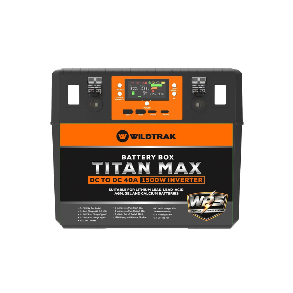 Wildtrak Titan Max Battery Box with 40A DC/DC Charger & 1500W Inverter