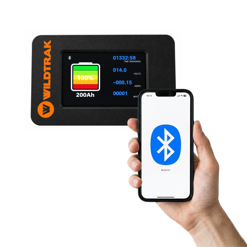 Wildtrak Smart Battery Monitor LCD Touch Screen 500A Shunt Bluetooth