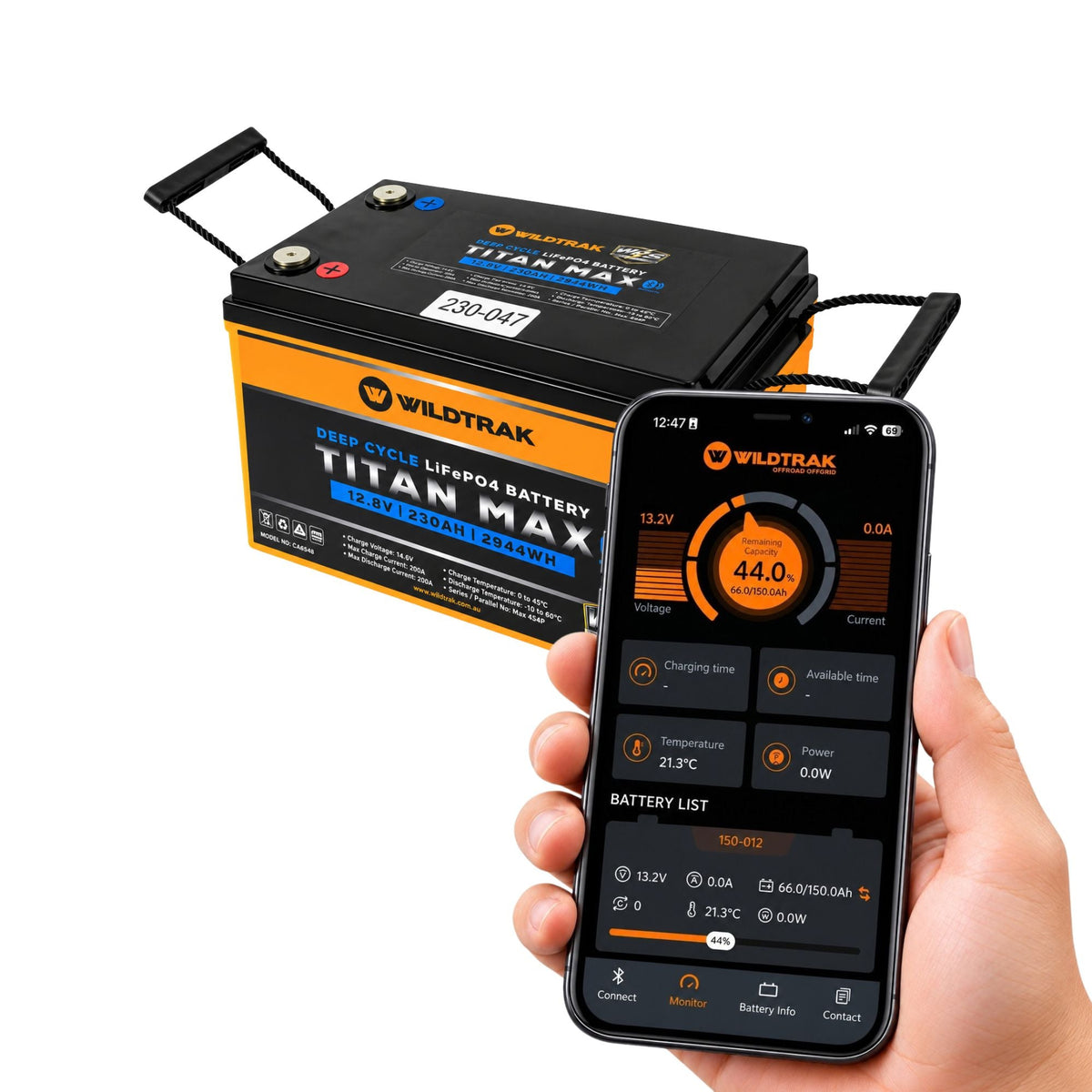 Wildtrak 12V Lithium Battery Titan Max 230AH LiFePO4