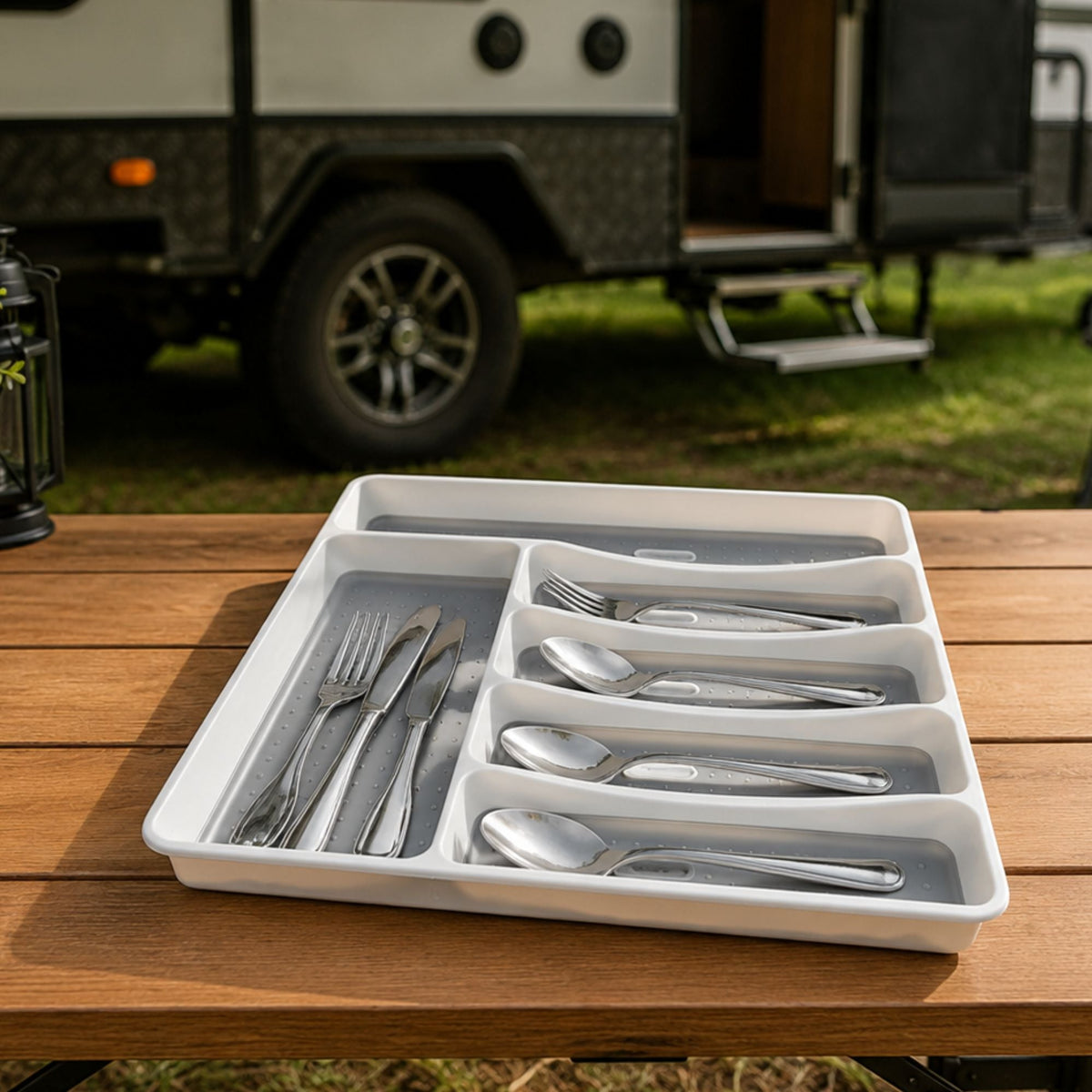 Wildtrak Non-Slip Utensil Storage Tray 40x33x5cm, 6 Compartment - view 3