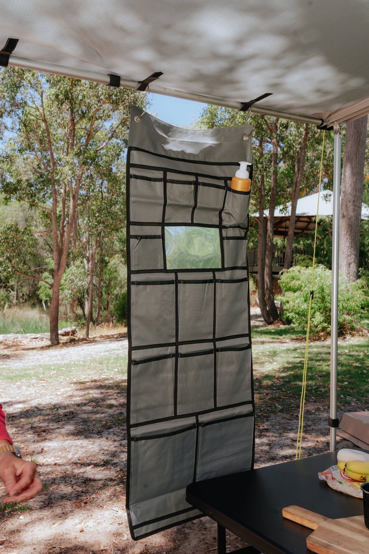 Wildtrak 14 Compartment Car/Caravan Camping Hanging Organiser with Mirror 123x48cm - view 10