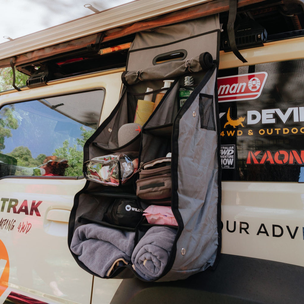 Wildtrak 12 Compartment Camping Hanging Organiser with Zipped Flap 80x40cm - view 2