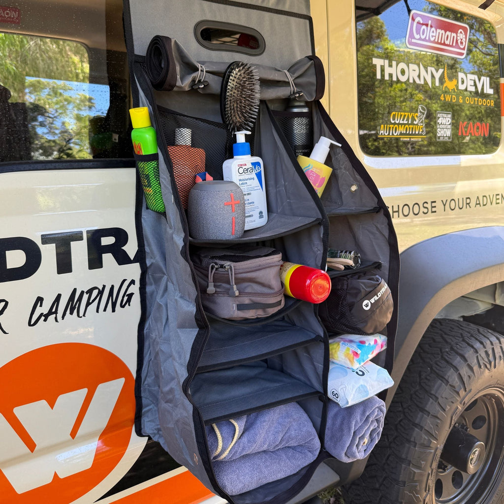 Wildtrak 12 Compartment Camping Hanging Organiser with Zipped Flap 80x40cm - view 3