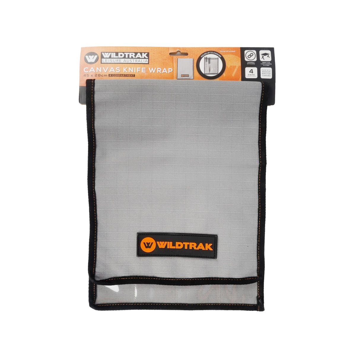 Wildtrak 4 Compartment 400gsm Ripstop Canvas Knife Wrap 45x28cm - view 13