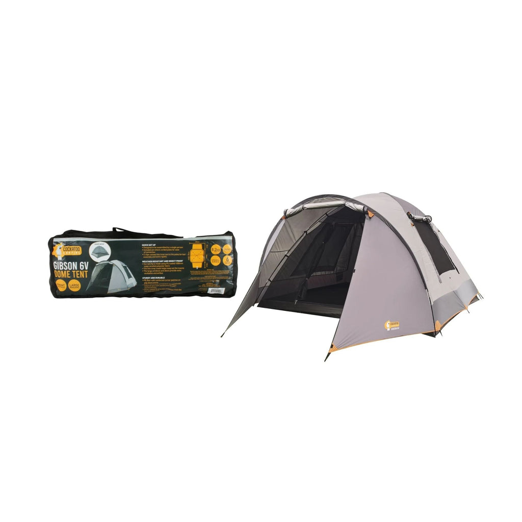 Cockatoo Camping 6P Gibson 6V Dome Tent with Vestibule