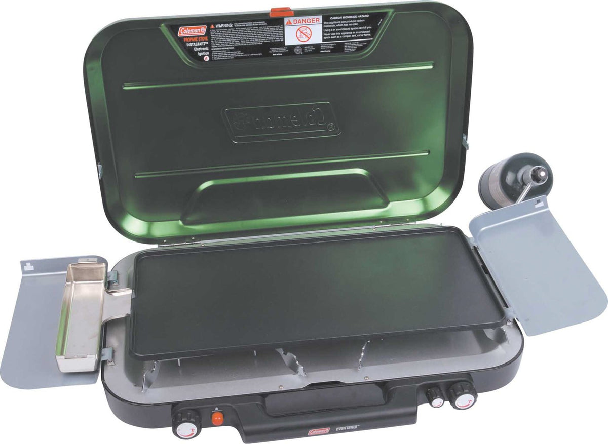 Coleman Eventemp 3-Burner Stove with Griddle and Built in Wind Guards, Stainless Steel Burners - view 8