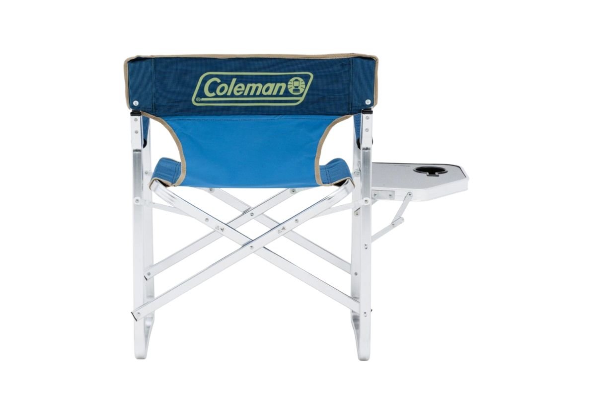 Coleman Flat Fold Directors Plus Camping Chair with Side Table - Blue - view 10