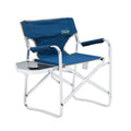 Coleman Flat Fold Directors Plus Camping Chair with Side Table - Blue