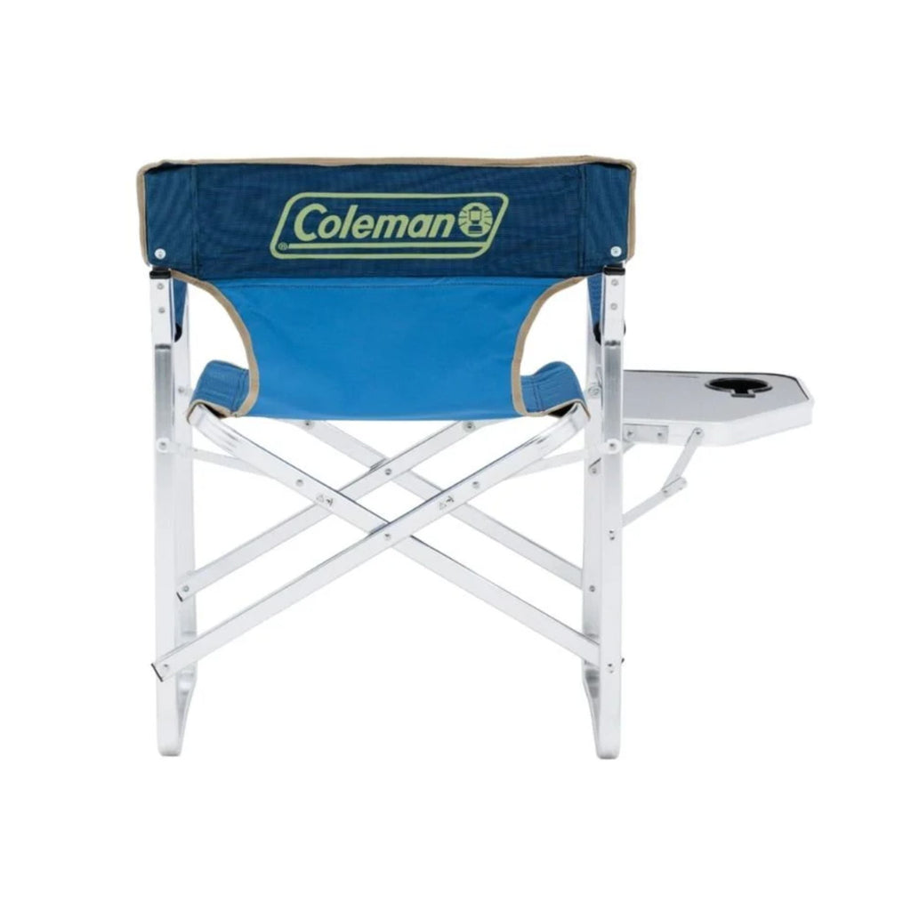 Coleman Flat Fold Directors Plus Camping Chair with Side Table - Blue - view 5