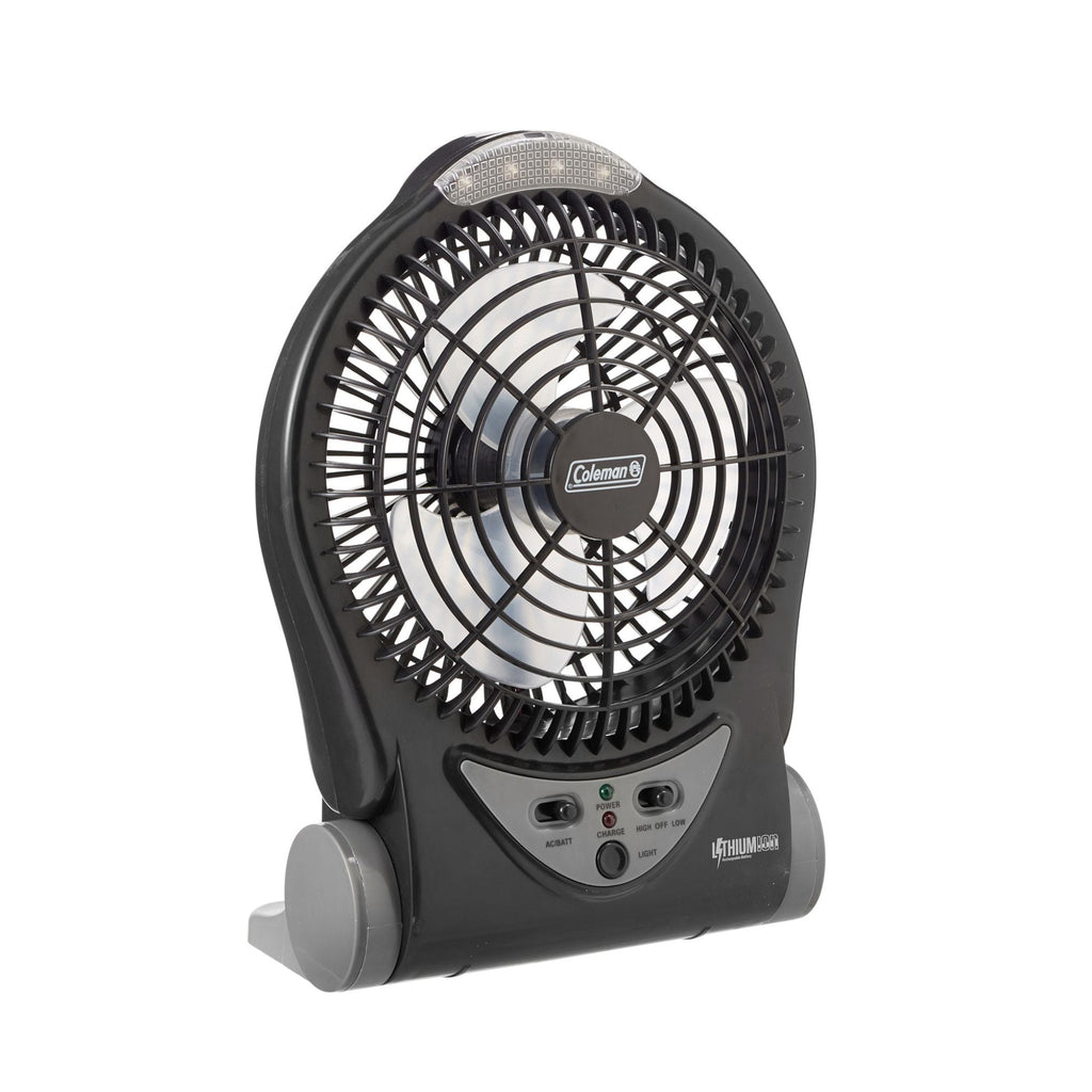 Coleman 240V Rechargeable Lithium Ion Fan with LED Lights 6”/15cm