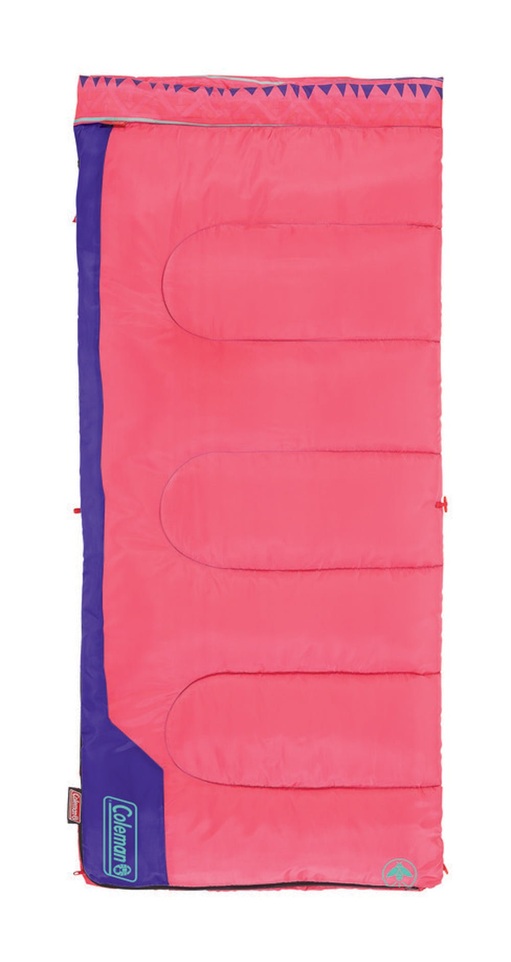 Coleman 10°C Temperature Rating Youth Pink/Purple Sleeping Bag, Glow in the Dark - view 8