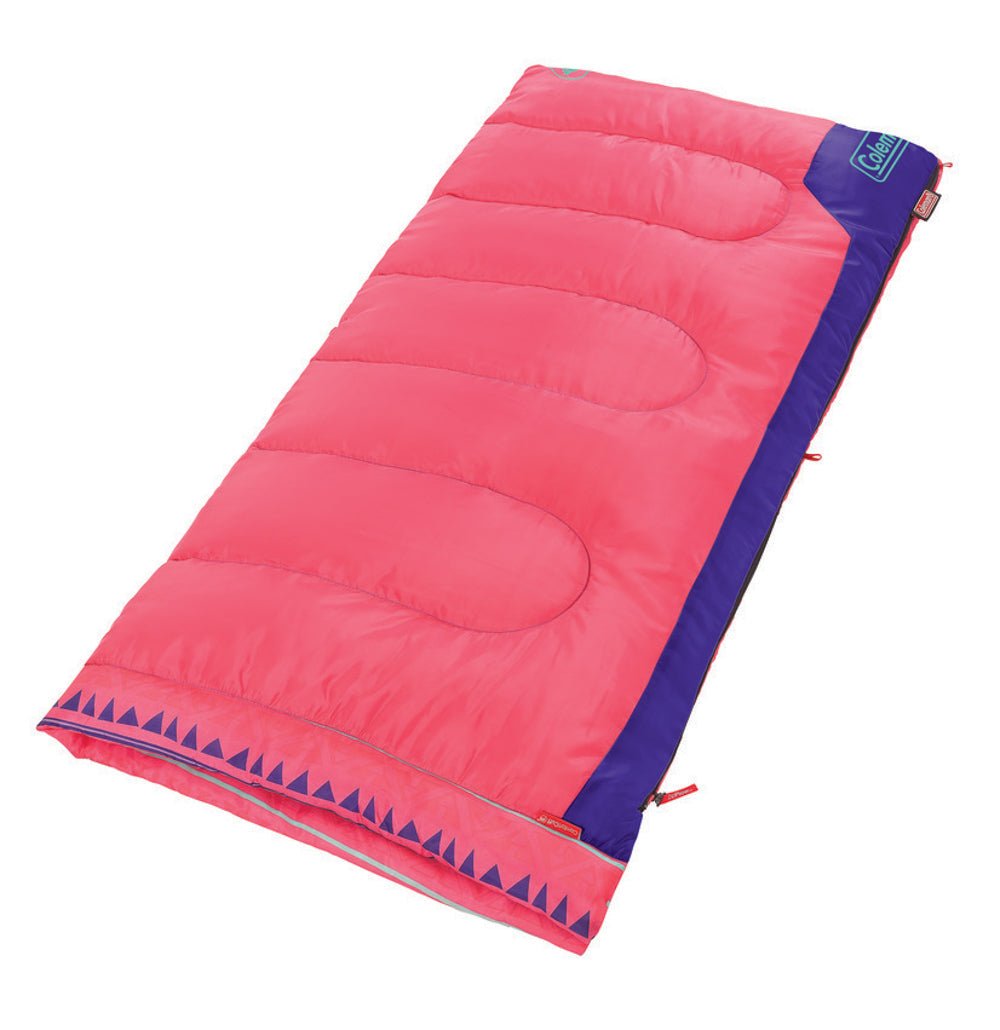 Coleman 10°C Temperature Rating Youth Pink/Purple Sleeping Bag, Glow in the Dark - view 9