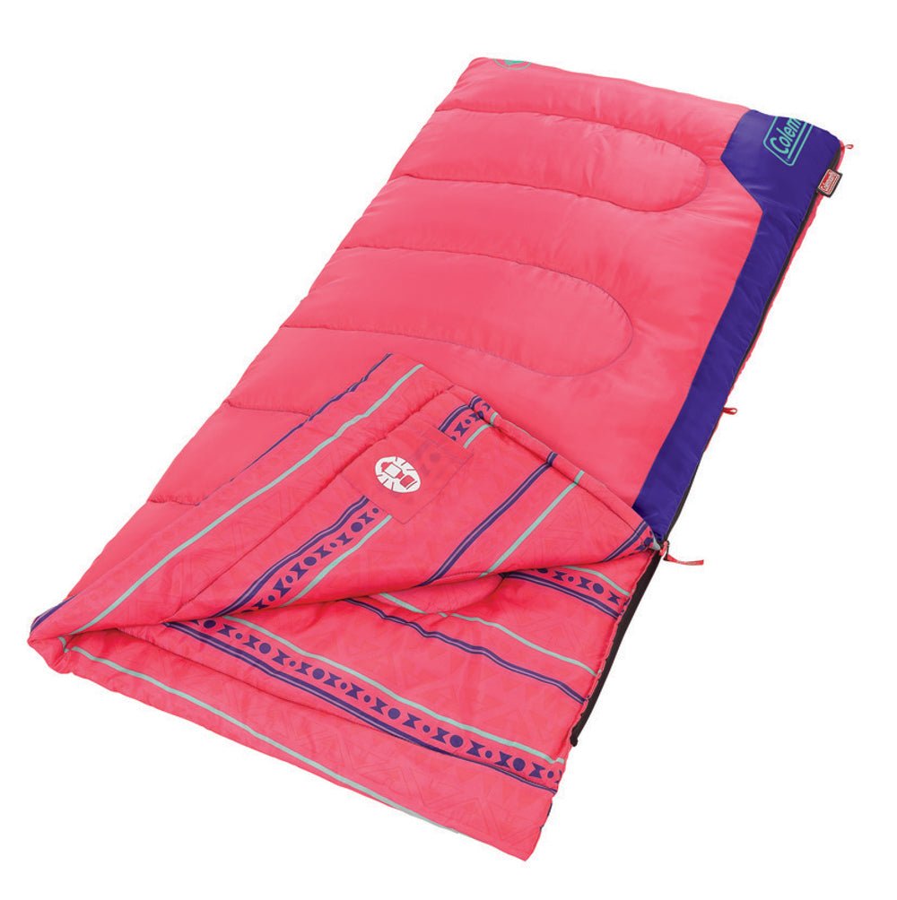 Coleman 10°C Temperature Rating Youth Pink/Purple Sleeping Bag, Glow in the Dark - view 6