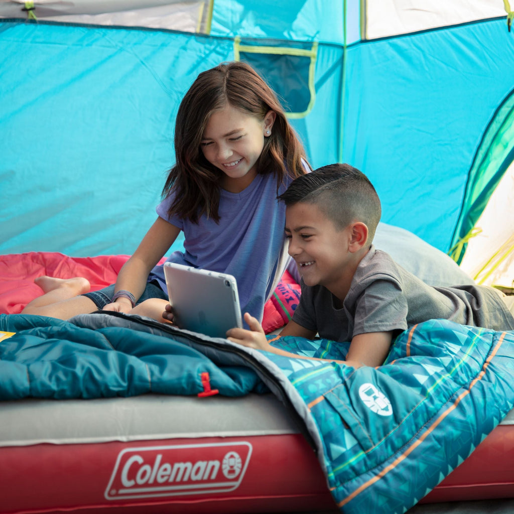 Coleman 10°C Temperature Rating Youth Pink/Purple Sleeping Bag, Glow in the Dark - view 2