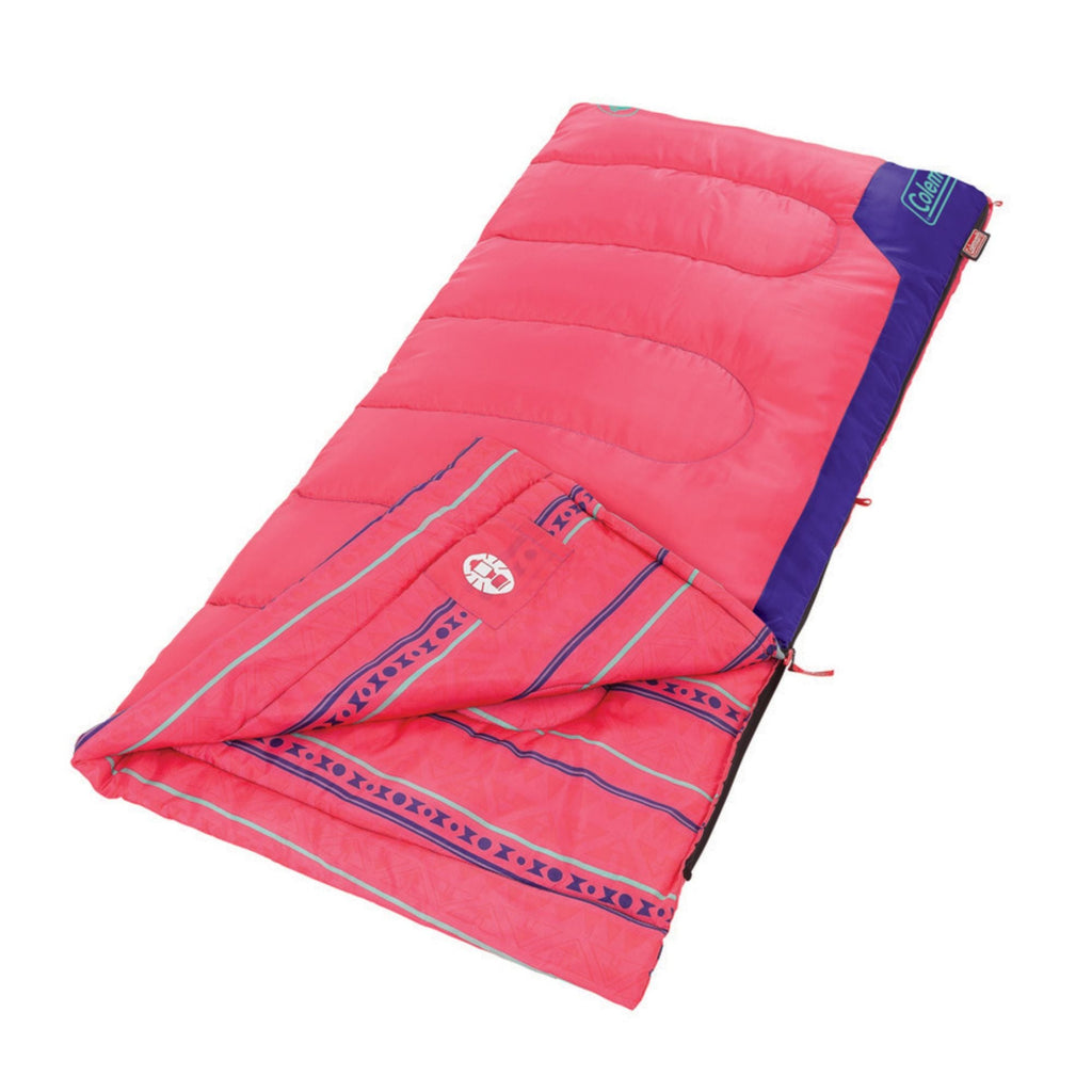 Coleman 10°C Temperature Rating Youth Pink/Purple Sleeping Bag, Glow in the Dark - view 3