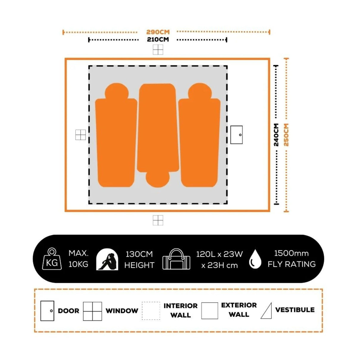 Coleman 3P Swagger Series Darkroom Technology XL Tent, Weathertec - view 7