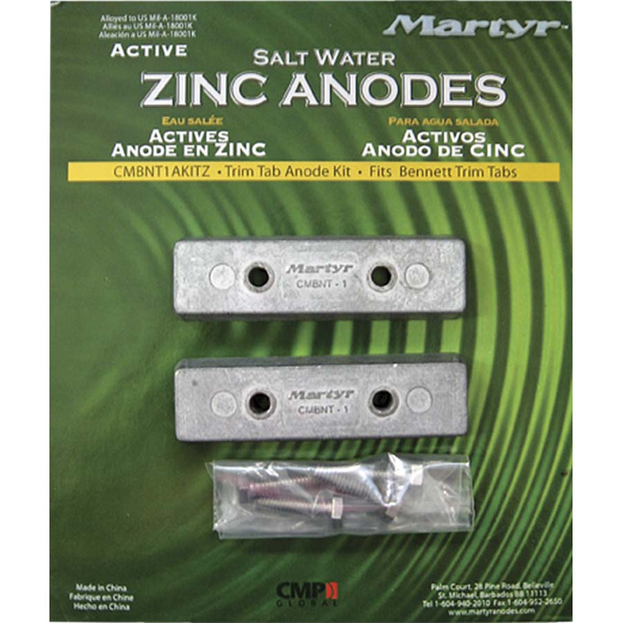 Martyr Zinc Anode Kit Bennett Trim Tab™ CMBNT1AKITZ
