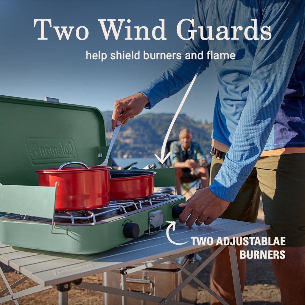 Coleman Cascade 222 2-Burner Portable Camping Stove with Wind Guards, 22000 BTUs - view 7