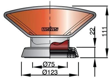 VETUS Cowl ventilator Ø 75 mm ID, type Donald, Stainless Steel AISI 316, with white interior (incl. ring and nut) DON316WR -