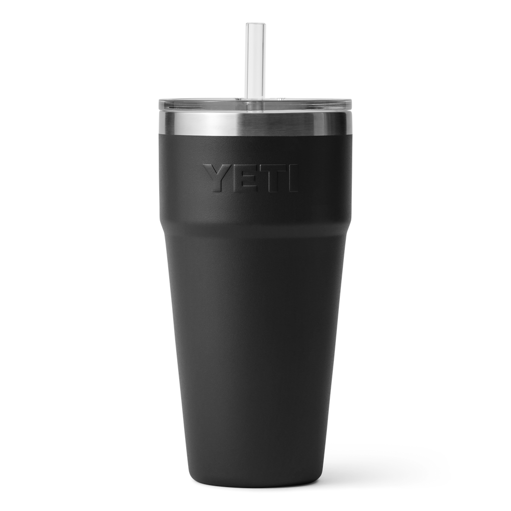 Rambler 26 oz (769 ml) Straw Stackable Cup - Black - back view