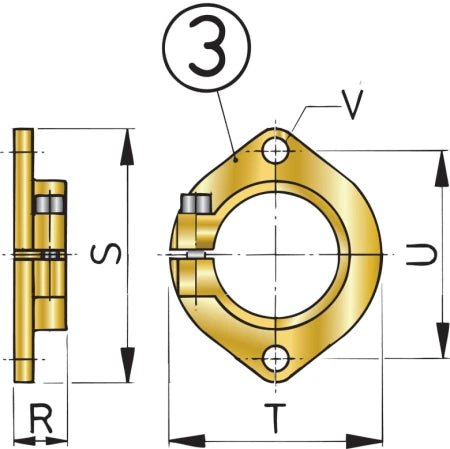 VETUS Additional mounting flange for bronze stern tube, Ø 40 mm FLK40