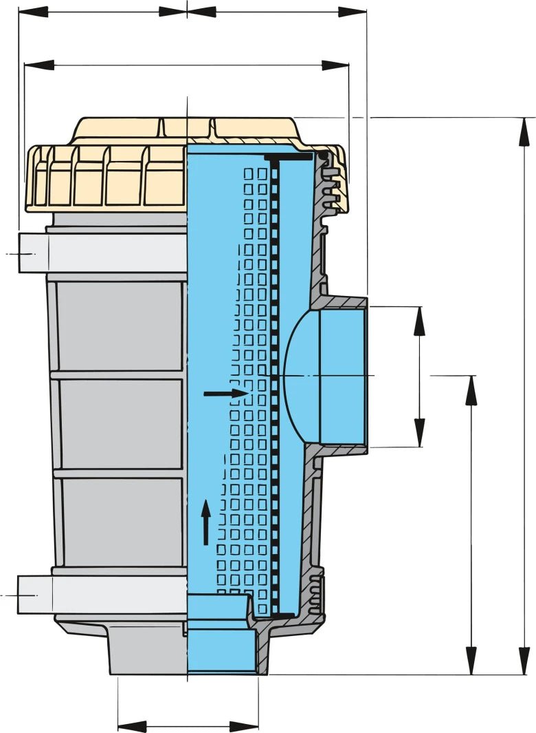 VETUS Cooling water strainer type 1320, connections G1 1/2" , hose connection Ø 38 mm FTR132038 - view 2