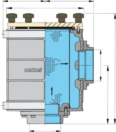 VETUS Cooling water strainer type 1900, connection G3", hose connection Ø 76 mm FTR190076 - view 5