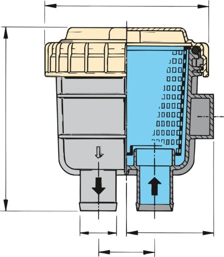 VETUS Cooling water strainer type 330, hose connections Ø 25 mm  FTR330/25 - view 2