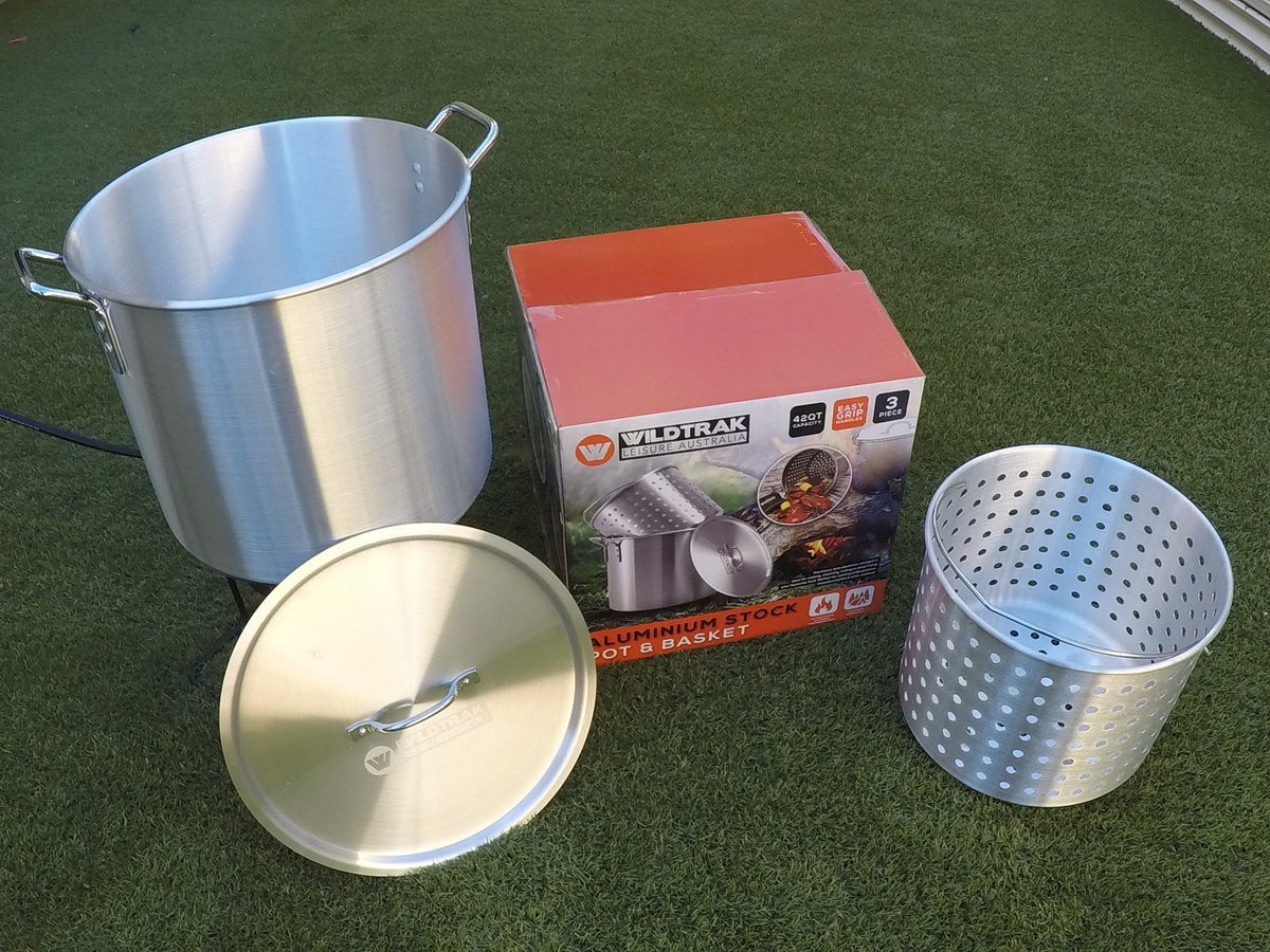 Wildtrak Aluminium Crab Cooker Stock Pot 40L with Basket, Handles, Lid and Strainer - view 14