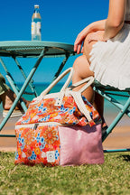 Retro Summer Premium Insulated Picnic Cooler Bag, Carry Handles, 2 Separate Compartments, Holds 24+ Cans - view 5