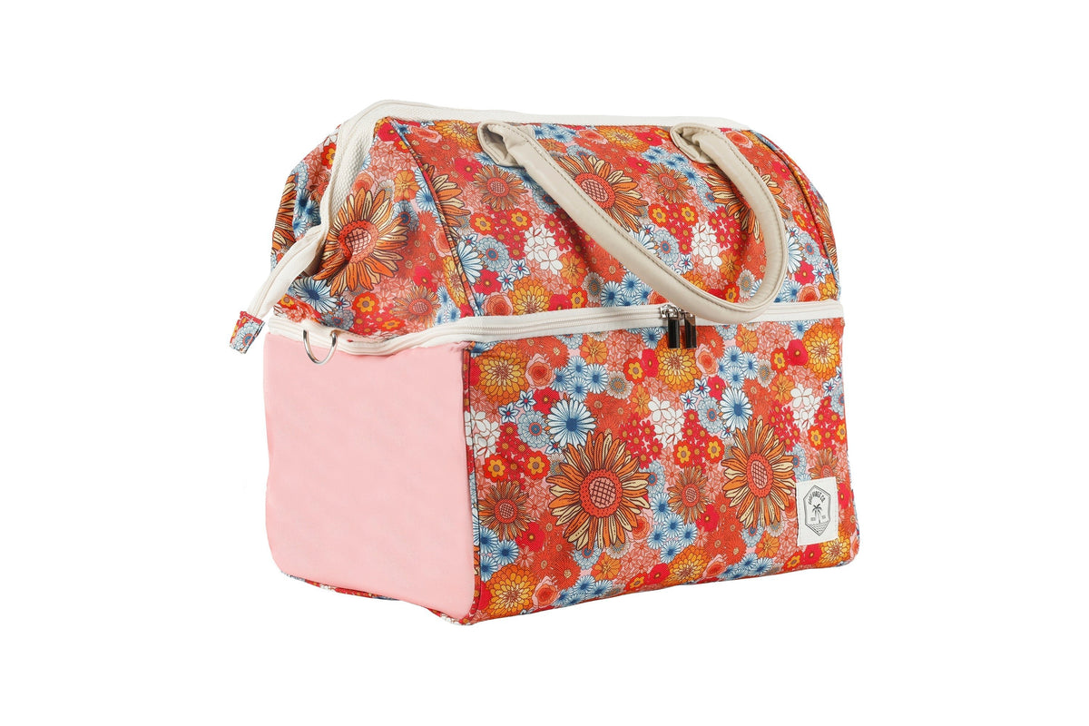 Retro Summer Premium Insulated Picnic Cooler Bag, Carry Handles, 2 Separate Compartments, Holds 24+ Cans - view 4