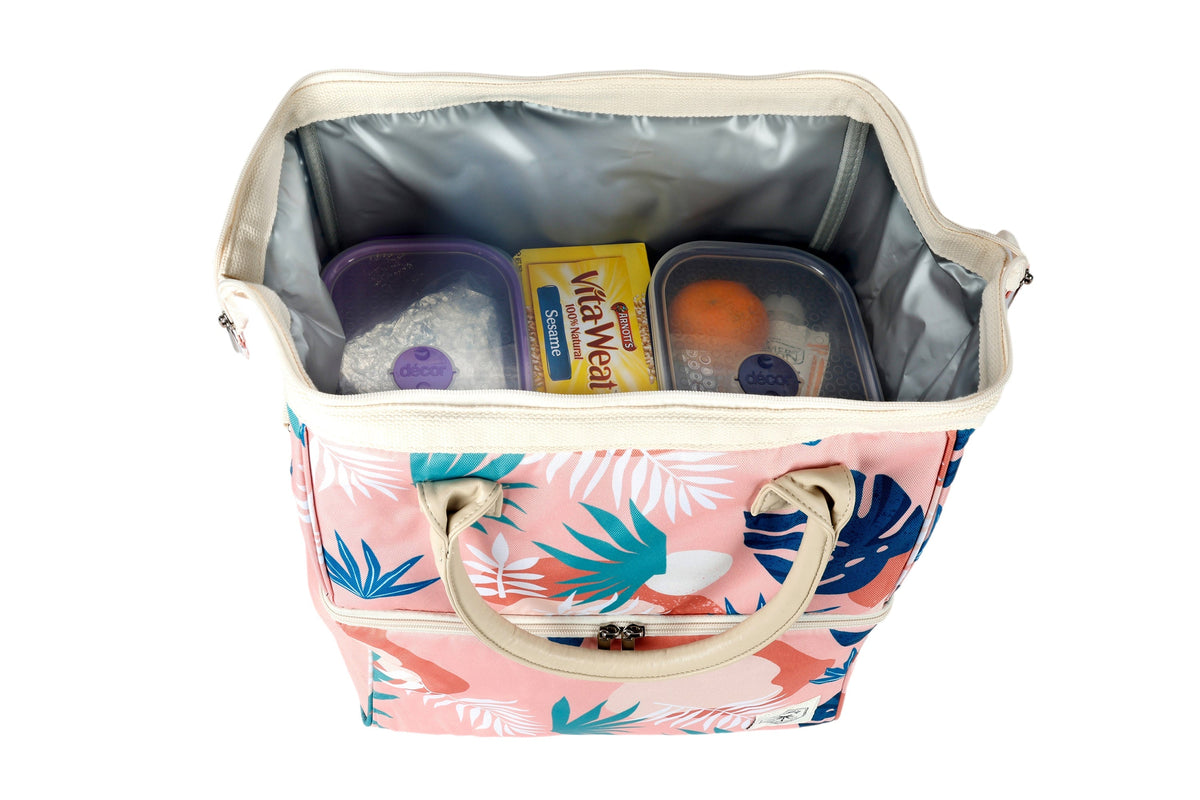 Blush Palm Premium Insulated Picnic Cooler Bag, Carry Handles, 2 Separate Compartments, Holds 24+ Cans - view 4
