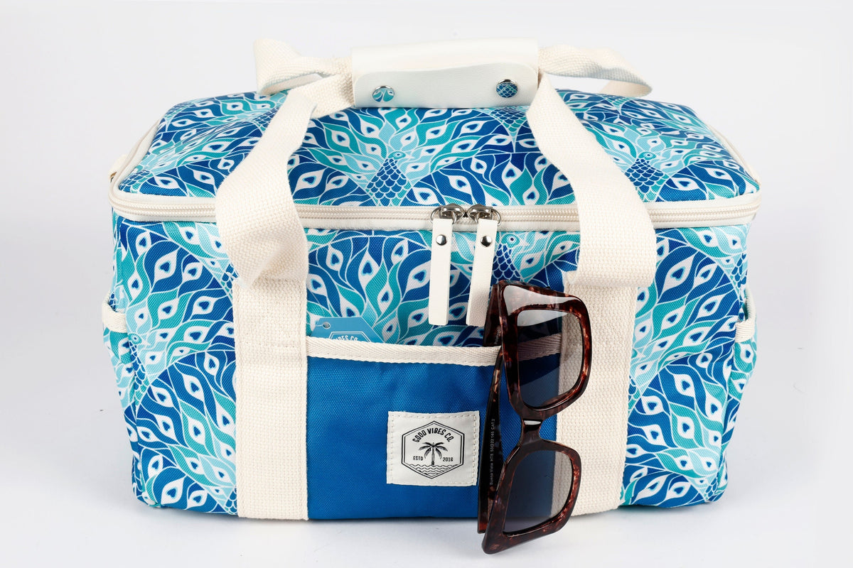 Peacock Paradise 15 Can Deluxe Cooler Bag, Insulated Lining, Removable Shoulder Strap, Storage Pocket - view 3