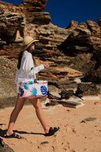 Blush Palm Insulated Market Cooler Bag, Aluminium Frame, Fully Zipped, Collapsible - view 4