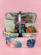 Blush Palm Insulated Market Cooler Bag, Aluminium Frame, Fully Zipped, Collapsible - view 2