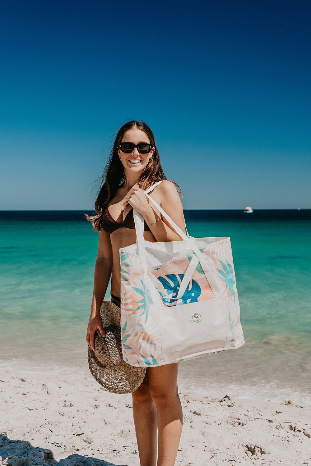 Blush Palm Jumbo Shopping Tote Beach Bag, Dual Handle, Waterproof & Lightweight - view 3