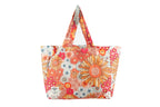 Retro Summer Eco Folding Shopping Tote Bag, 2 Internal Pockets, Handles