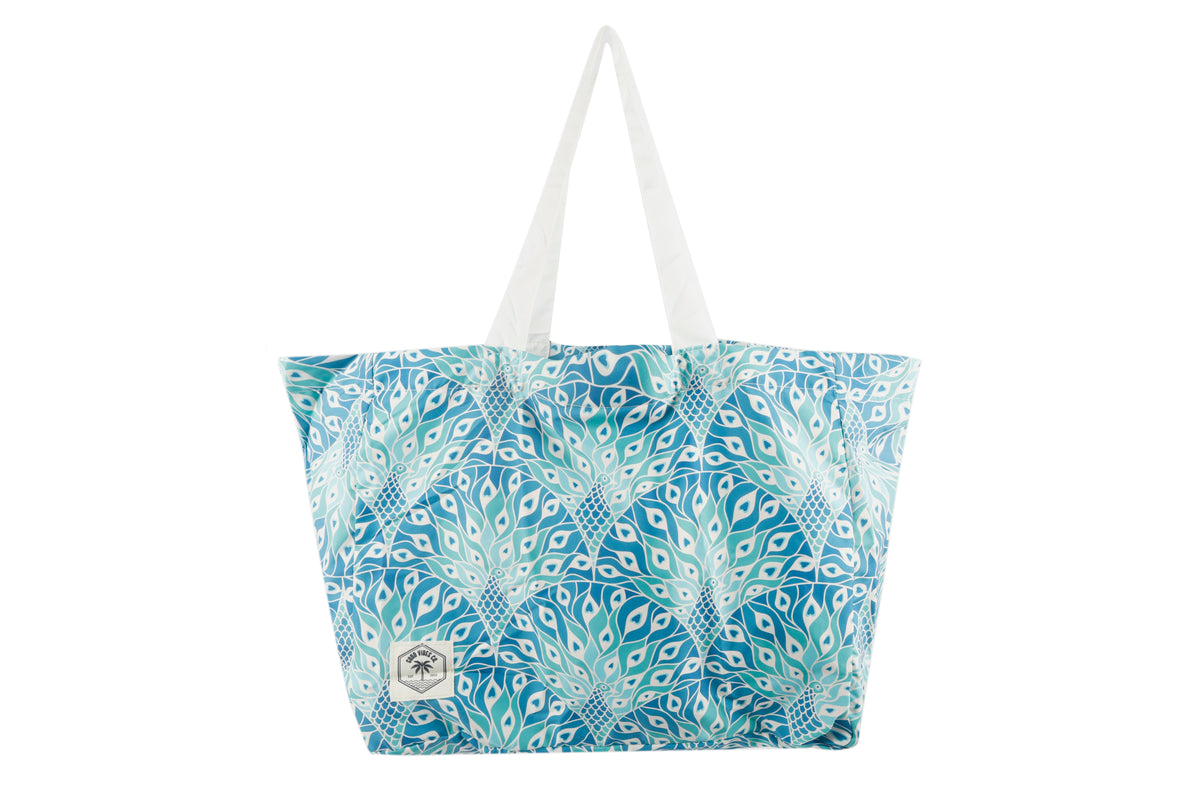 Peacock Paradise Eco Folding Shopping Tote Bag, 2 Internal Pockets, Handles