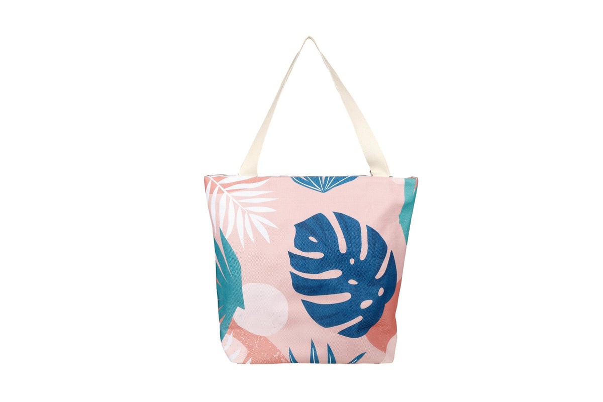 Blush Palm Beach Shopping Bag, Inner Pocket, Carry Handles - view 3