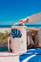 Blush Palm Insulated Barrel Cooler Bag with Shoulder Strap - view 2