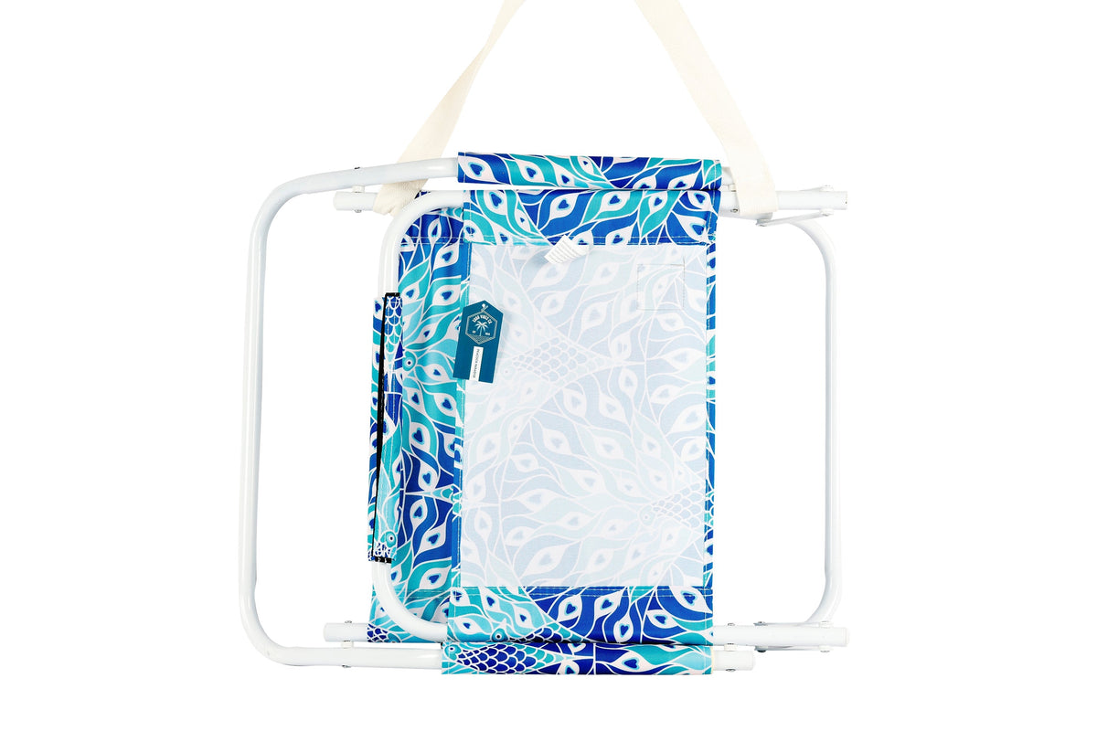 Peacock Paradise Foldable Beach Chair with Carry Strap, Lightweight & Portable, High Back, Powder Coated Frame - view 5