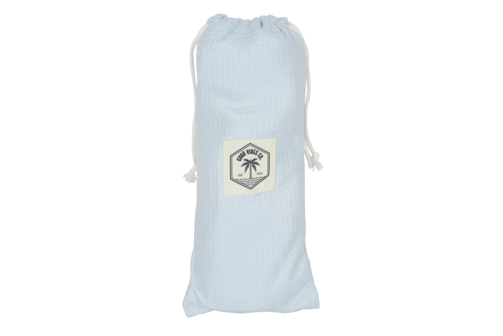 Sorrento 160cm Premium Waffle Beach Towel with Storage Bag, Double Sided, Eco Friendly, Sand Free, Quick Dry, Ultra Absorbent