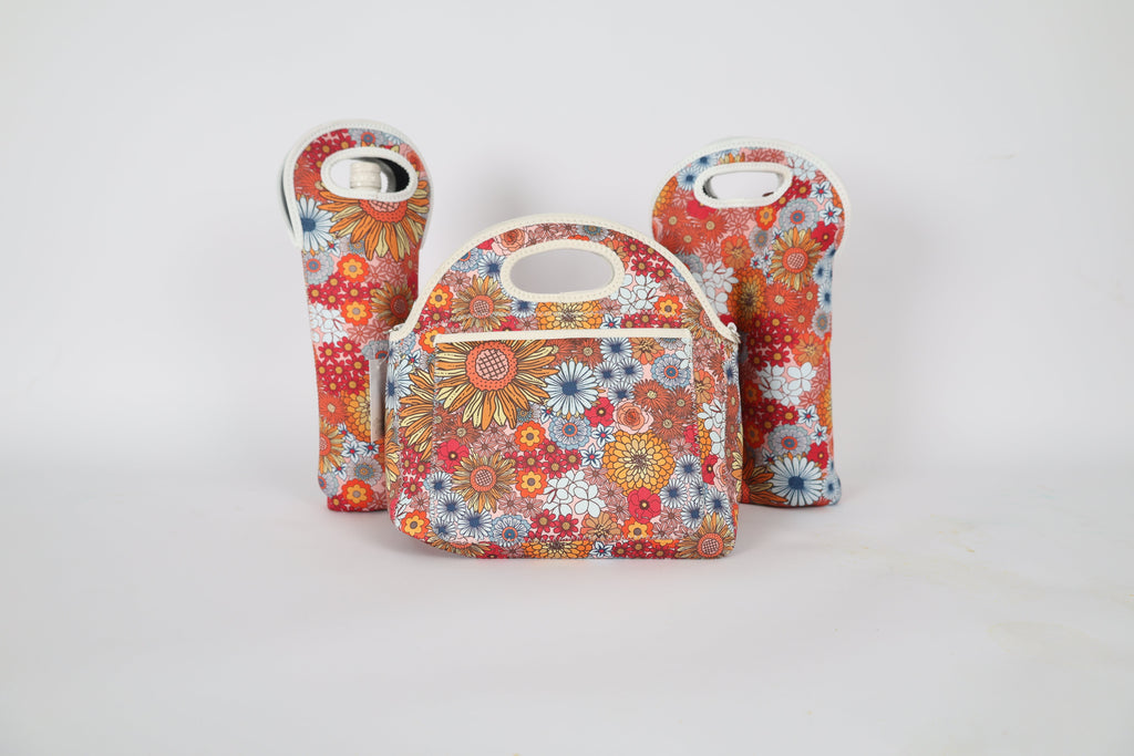 Retro Summer Neoprene Lunch Bag with Shoulder Strap - view 4