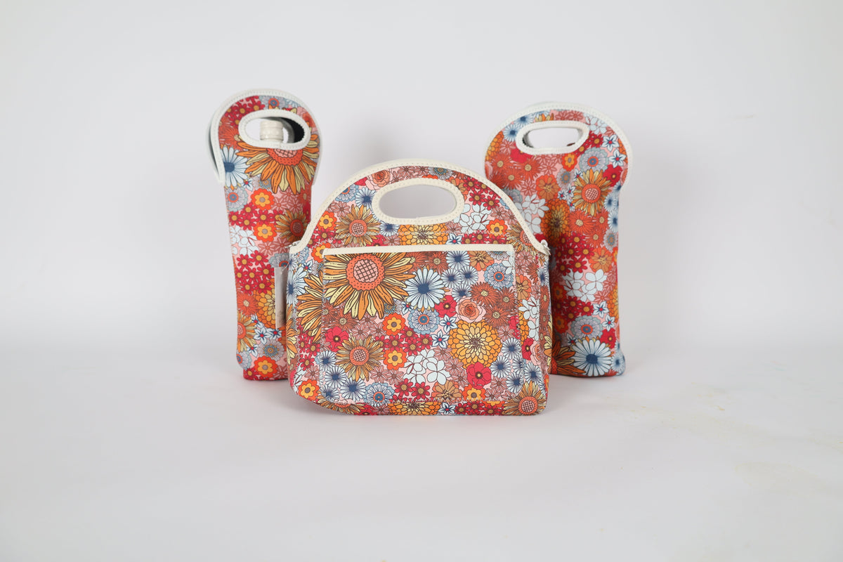 Retro Summer Neoprene Double Bottle Holder Bag - view 3