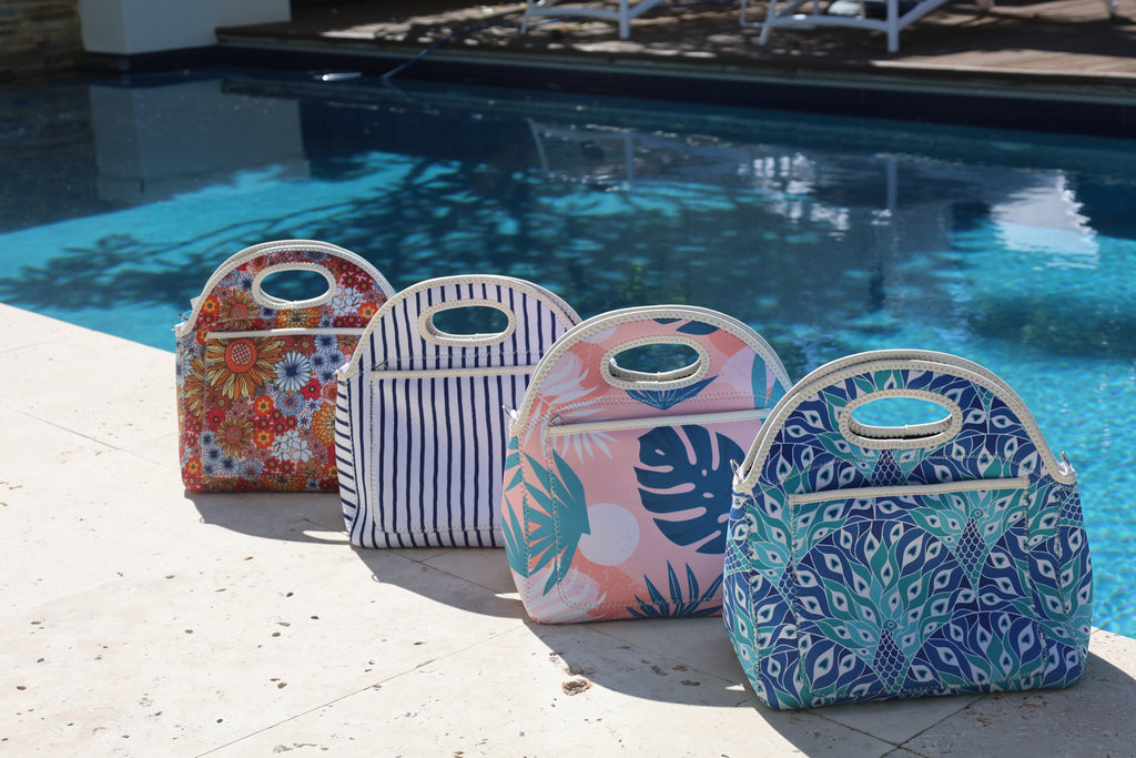 Retro Summer Neoprene Lunch Bag with Shoulder Strap - view 3